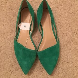 green Jcrew Dorsey flat shoes
